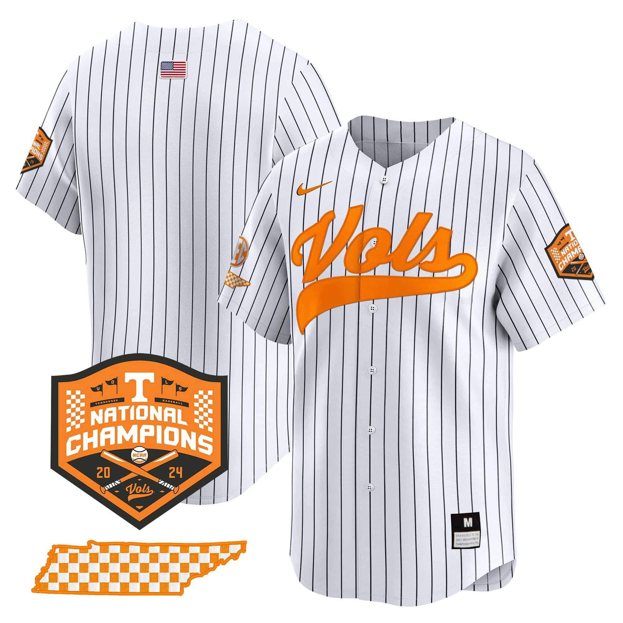 Men Tennessee Volunteers Blank White Stripe 2024 Nike Champions Vapor Premier Limited NCAA Jersey->customized nfl jersey->Custom Jersey
